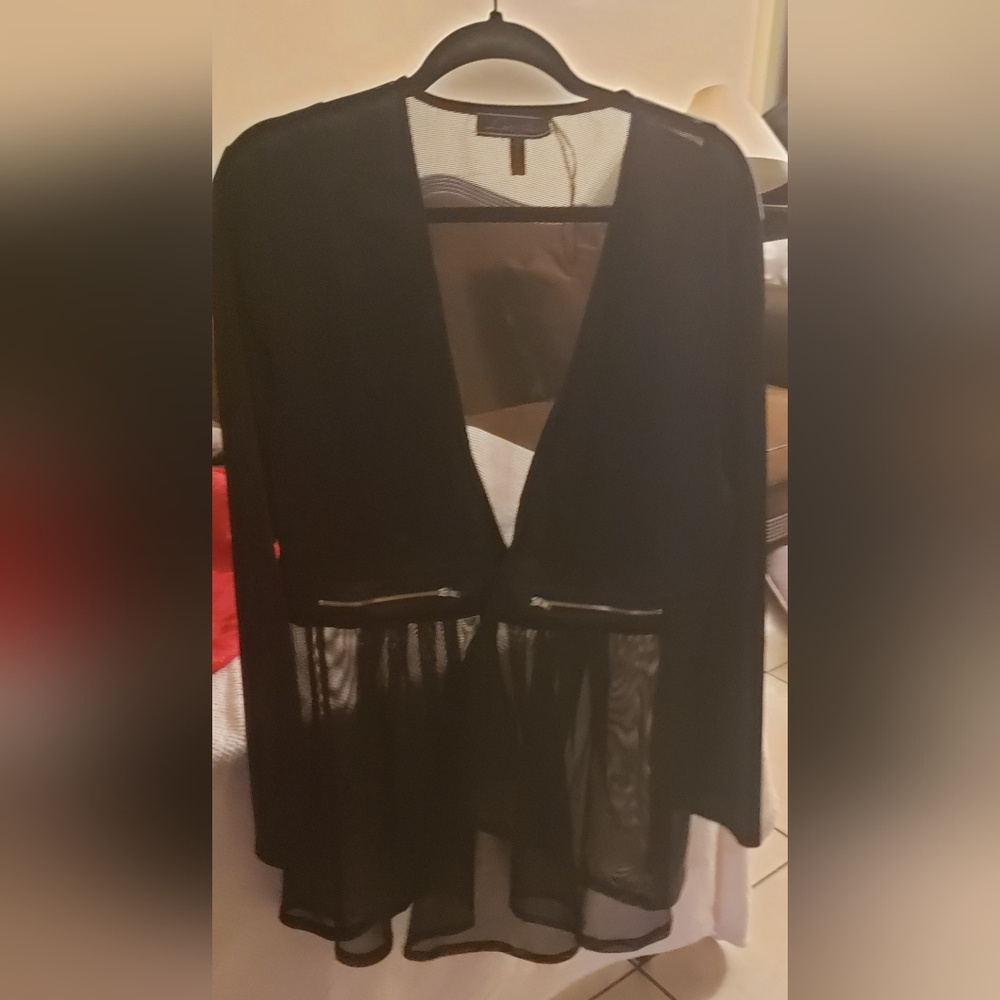 Black hi low blazer 3X